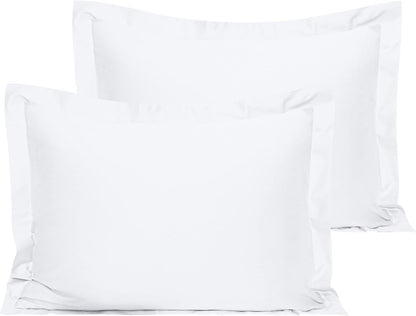 NTBAY Cotton 26x26 Euro Sham Covers - 500 Thread Count Egyptian Cotton Euro Pillow Covers, 2 Pack Super Soft and Breathable 26x26 Pillow Covers, Square Pillow Cases, White
