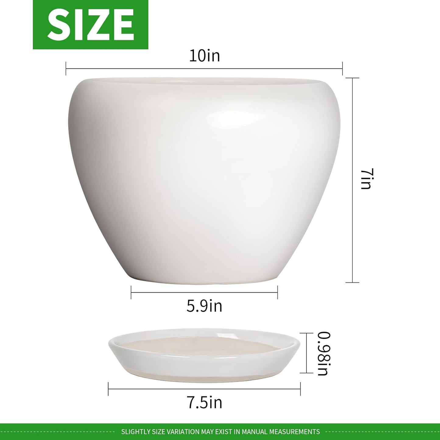 Deep Dream 6 Inch Plant Pots- Ceramic Planter Pot with Drainage Hole and Saucer, Round Flower Pot for Indoor Outdoor Succulent, Snake Plants and Cactus, Blue