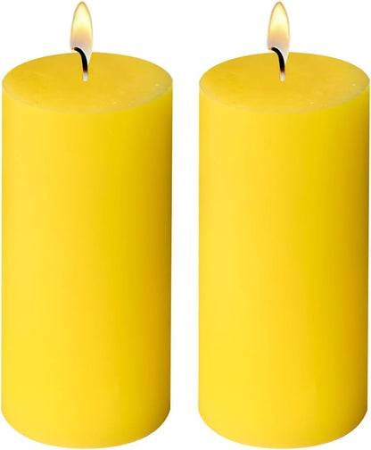2 Pack 3x6 Inch Sage Green Unscented Pillar Candles - 70 Hour Long Burning Dripless Smokeless Candles for Home Decor Weddings Festivals Spa Meditation