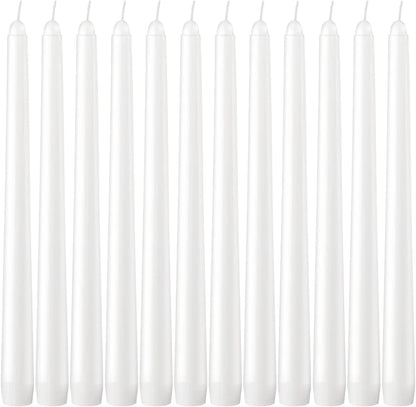 30-Pack 10-Color Taper Candles - 10 Inch Dripless & 10-Hour Burn｜Wedding/Birthday/Home Decor with Premium Wax