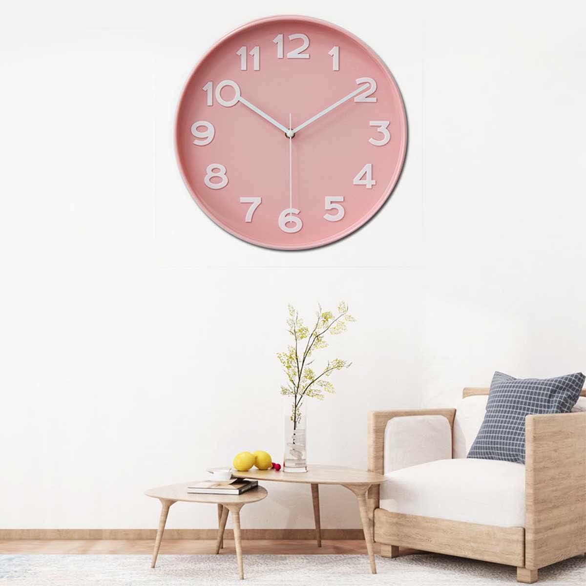 HZDHCLH Wall Clocks Battery Operated,12 inch Silent Non Ticking Modern Wall Clock for Living Room Bedroom Kitchen Office Classroom Decor (Olive Green and Gold)