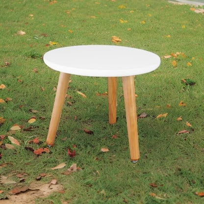 Uneedem Wood Mid Century Plant Stand for Indoor Plants, Modern Table, Tall Holder for Flower Pots, Small Round Side/End Table(A2 White, High: 16.5")