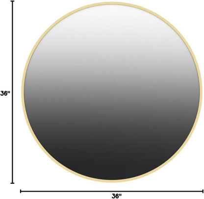 Itrue 12 Inch Small Round Decorative Wall Mirror, HD Silver-Coated Glass with Brushed Black Metal Frame, Minimalist Modern Accent Mirror for Vanity, Narrow Walls, Bathroom, Bedroom & Entryway