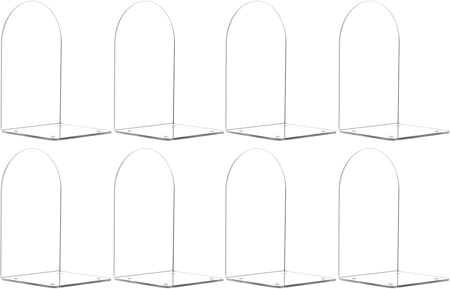 Adwikoso Book Ends for Shelves Clear Acrylic Bookends for Heavy Books Organizer Book Stopper to Hold Books for Home Office School and Desktop Decoration(Circular Arc) (8)