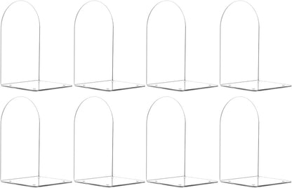 Adwikoso Book Ends for Shelves Clear Acrylic Bookends for Heavy Books Organizer Book Stopper to Hold Books for Home Office School and Desktop Decoration(Circular Arc) (8)