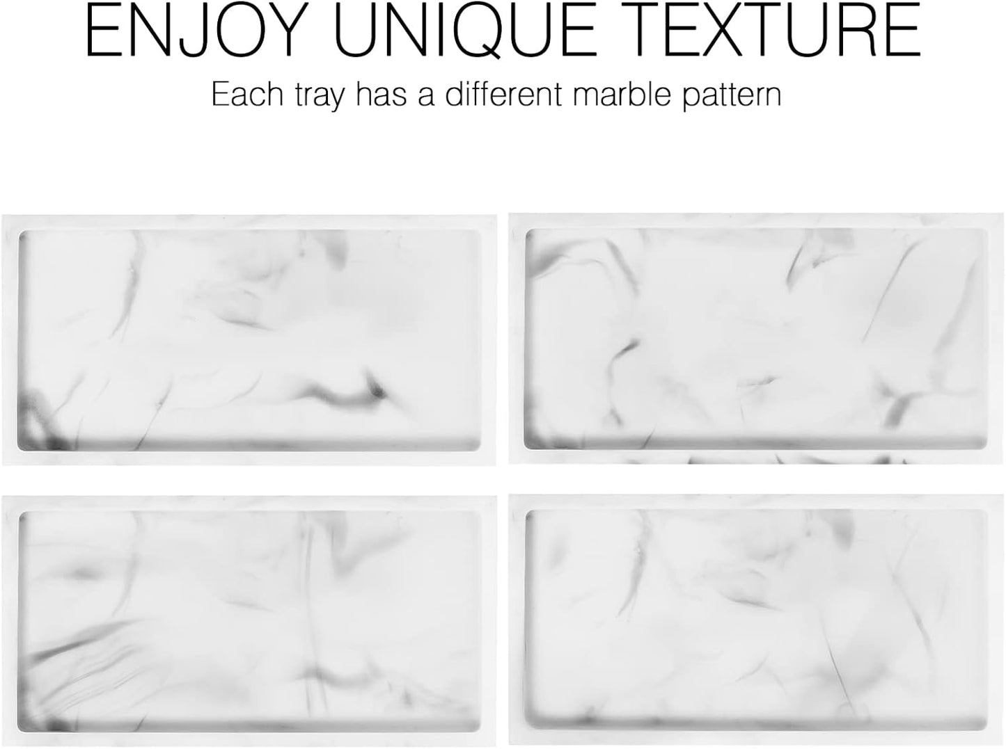 Luxspire Bathroom Vanity Tray, 8 x 4 inch Resin Kitchen Sink Tray for Soap Dispenser Bathroom Countertop Organizer Plate Holder for Perfume Soap Towel Bathroom Accessories, Mini, White Marble