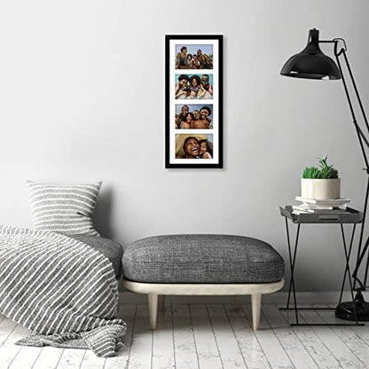 Americanflat 4x6 Collage Picture Frame with Shatter-Resistant Glass - Fits Five 4x6 Photos or Use as One 11x14 Picture Frame - Signature Collection - Collage Frames for Wall Display - Black