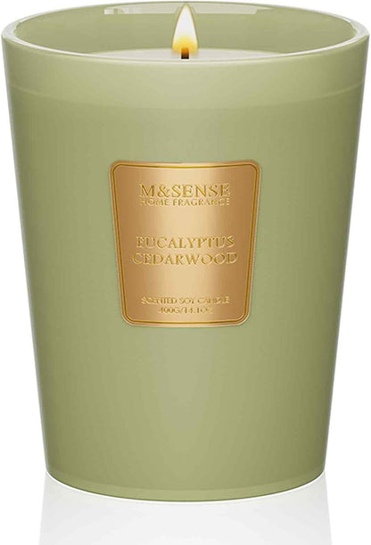 M&SENSE Jasmine Candles Highly Scented 3 Wick 35oz 150 Hours Burn Extra Large Jar Candles for Women, Natural Soy Wax Aromatherapy Candle for Stress Relief, Meditation, Yoga, Spa - Colors A