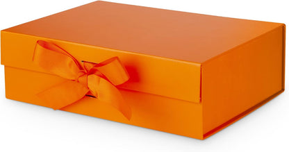 DaiJoob Gift Box with Lid for Presents 10.5x7.5x3.1 Inches with Ribbon and Magnetic Closure(1-Pack) (Black)