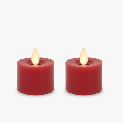 Luminara Flickering Flameless Pearl Ivory Tealights - Warm LED Light Flame Votives - Battery Operated Decor for Dining Room Table Centerpieces, Fireplace Mantel, Dinner Party, Reception - Set of 4