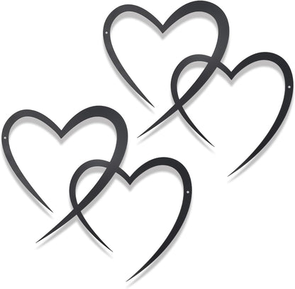 OYEFLY Infinity Heart Metal Wall Decor,Infinity Heart Wall Decor for Room Living,Wedding Decor (Black, style3 11.4 x 10.7in)