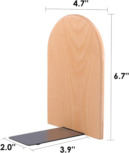 Pandapark Wood,Non-Skid Bookend for Shelves,Heavy Duty,Book Stand for CDs,1 Pair