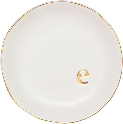 COLLECTIVE HOME - Ceramic Jewelry Tray, Decorative Trinket Dish for Rings Earrings Necklaces Bracelet Watch Keys, Birthday Mother's Day Christmas Gift for Women, 4.75", White Surface (M)