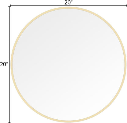 WallBeyond Wood Round Mirror with Wood Frame 24 inch Circle Wall Mirror for Bathroom Round Wall Mirror for Wall Decor, Vanity, Entryway Living Room (Walnut)