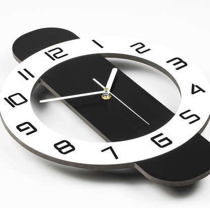Decorative Wall Clock for Living Room Decor Large Modern Wall Clocks with Pendulum Battery Operated for Bedroom Office Kitchen Home Small Black Silent Wall Clock Non Ticking 11.8*22.4 Inch