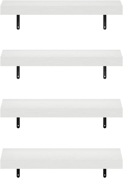Furinno Rossi 5-Tier Wall Mount Floating Radial Corner Shelf, White
