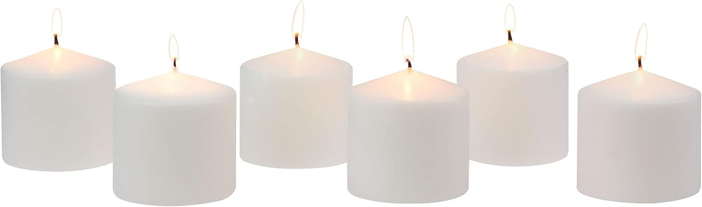 Stonebriar Unscented White Tall Pillar Candles, 65 Hour Burning Candle Pillars, Perfect for Decor, Weddings, Emergencies 3" X 6", 6 count