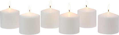 Stonebriar Unscented White Tall Pillar Candles, 65 Hour Burning Candle Pillars, Perfect for Decor, Weddings, Emergencies 3" X 6", 6 count