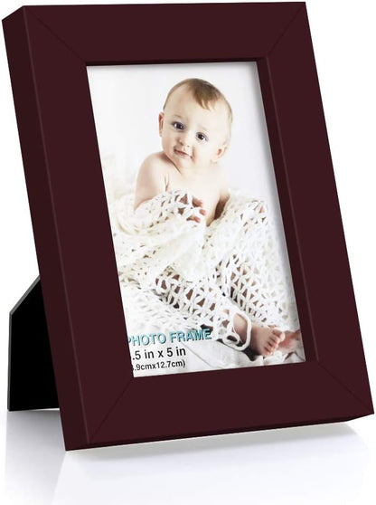 RPJC 5x7 Picture Frames Made of Solid Wood High Definition Glass for Table Top Display and Wall Mounting Photo Frame Black