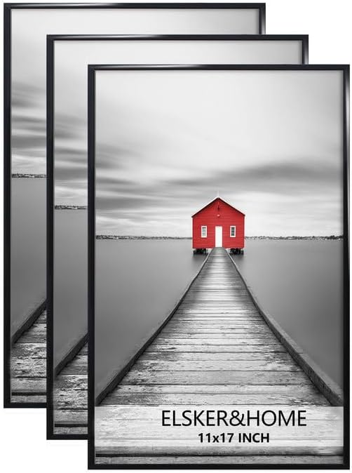 ELSKER&HOME 22.375 x 34 Poster Frame 3 Pack, Black Picture Frame for Horizontal or Vertical Wall Mounting, Sturdy and Scratch-proof
