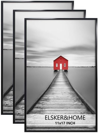 ELSKER&HOME 22.375 x 34 Poster Frame 3 Pack, Black Picture Frame for Horizontal or Vertical Wall Mounting, Sturdy and Scratch-proof