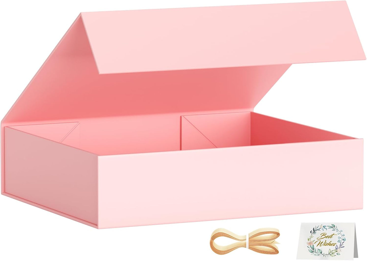 PSHVYM Gift Boxes with Lids, 11.5x7.8x3 In Forest Green Gift Box for Presents Magnetic Closure for T-Shirts, Gloves, Scarves, Books, Baby Clothes, Robes Clothing Gift Wrap, Contains Card, Ribbon