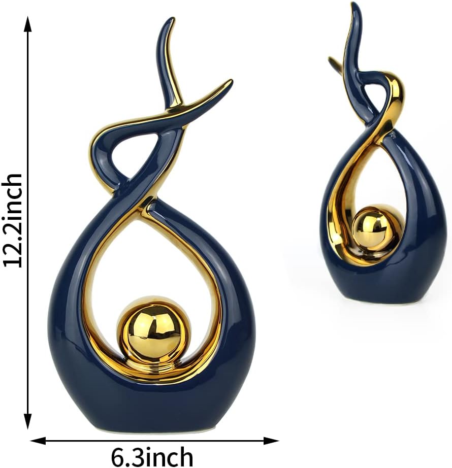 Norrclp Home Decor Modern Abstract Art Ceramic Statue Table Decorations for Dining Room Living Room Office Centerpiece