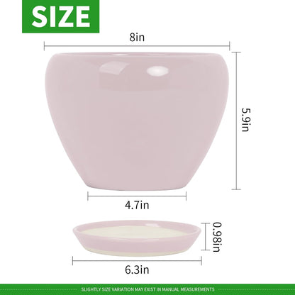 Deep Dream 6 Inch Plant Pots- Ceramic Planter Pot with Drainage Hole and Saucer, Round Flower Pot for Indoor Outdoor Succulent, Snake Plants and Cactus, Blue
