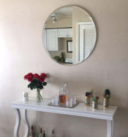 USHOWER Bathroom Mirrors for Over Sink, 36 Inch Circle Mirror with Metal Frame, Black Wall Mirror for Vanity, Entryway, Living Room, Hallway and Bedroom Decor