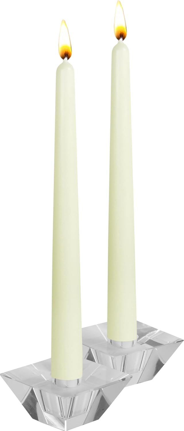 Hyoola Tall Taper Candles - 10 Inch Metallic Gold Unscented Dripless Taper Candles - 8 Hour Burn Time - 4 Pack