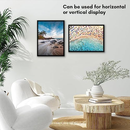 Americanflat 24x36 Poster Frame with Polished Plexiglass - Streamline Collection - Thin Border Picture Frame for Wall Display - Hanging Hardware Included - Black - Colors D