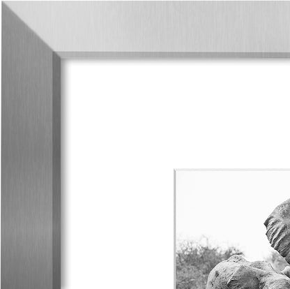 Americanflat 8x10 Picture Frame with Shatter-Resistant Glass - Use as 5x7 Frame with Mat or Display 8x10 Photo Without Mat - Signature Collection - Picture Frames for Tabletop and Wall Display - Black