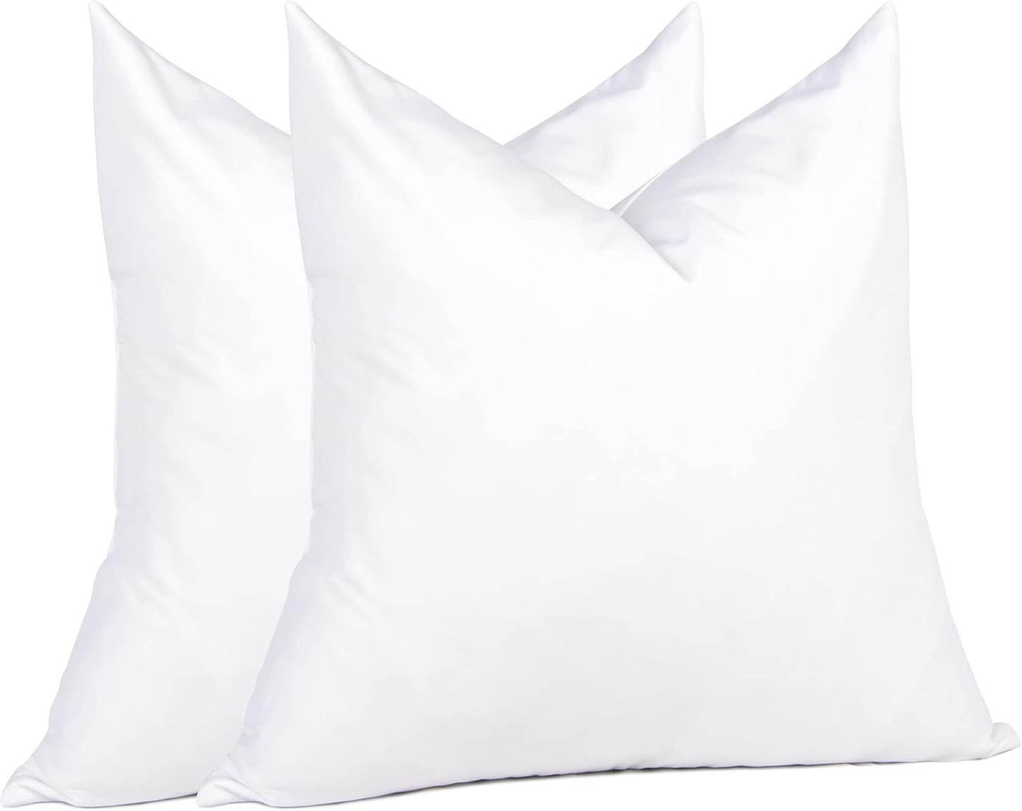 puredown® Euro Pillow Inserts 24 x 24 (Pack of 2, White), Feather Down Pillow Stuffer, White Throw Pillows for Bed, Couch, and Cushion