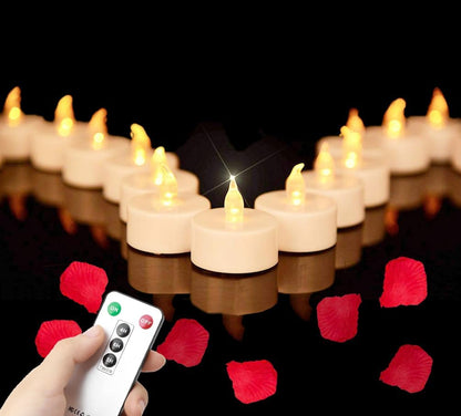 Battery Operated LED Tea Lights: 24PACK Flameless Votive Candles Lamp Realistic and Bright Flickering Holiday Gift Long Lasting 200Hours for Seasonal & Festival Celebration Warm White