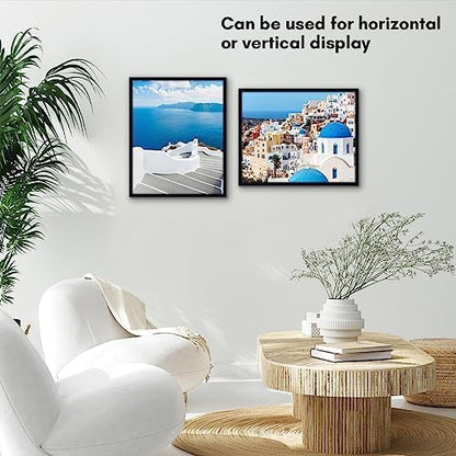 Americanflat 24x36 Poster Frame with Polished Plexiglass - Streamline Collection - Thin Border Picture Frame for Wall Display - Hanging Hardware Included - Black - Colors C