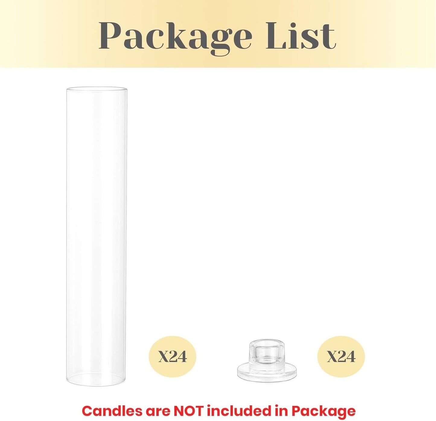 Hewory Hurricane Glass Candlestick Holders: 24PCS Clear Taper Candle Holders for Candlesticks with Windproof Design Ideal for Event Organizers for Table Centerpieces Weddings Christmas Home Decor
