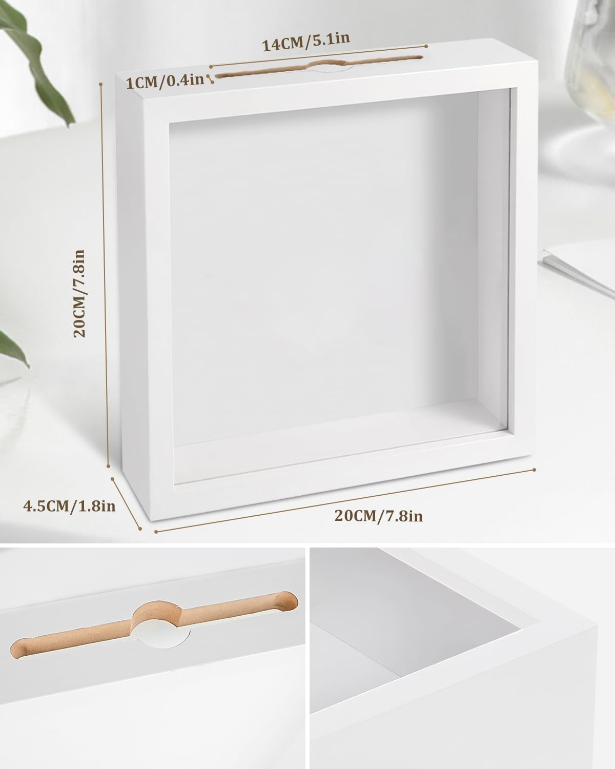 Shadow Box Frame 8x10 - 3 Pack Wood Deep Shadowbox with Glass Shadow Boxes Display Cases Suitable for Photos, Dried Flowers, Handicrafts Picture Frames for Wall (Black)