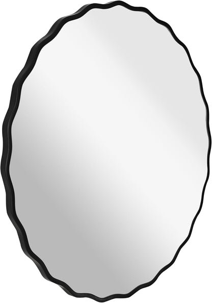 White Round Mirror 30 Inch, Circle Wall Mirrors for Bathroom, Bedroom Living Room or Entryway