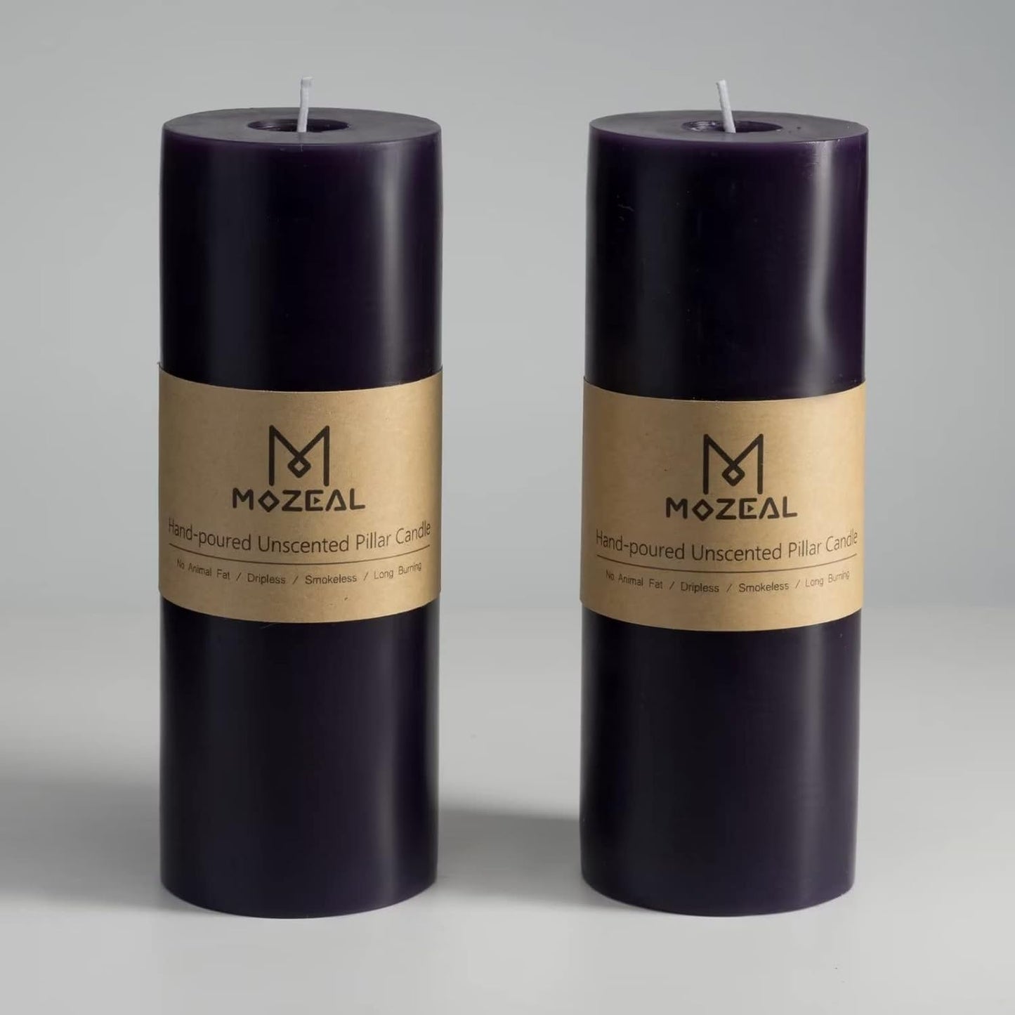 MOZEAL 3" x 4" Hand-Poured Unscented Candle,Dripless Pillar Candle Set of 3,Long Clean Burning,Approx 72 Hours Burn Time,Rustic Country Style,Wedding,Dinner,Christmas and Home Decor,White