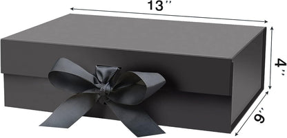 DaiUni 10.5"X7.5"X3.1" Pink Magnetic Gift Box with Lid and Ribbon for Presents