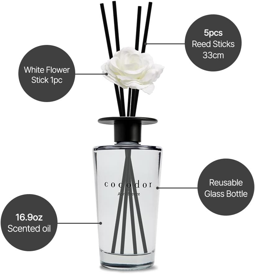 COCODOR Signature Reed Diffuser Set/Refreshing Air / 6.7oz /1 Pack/Home Fragrance Diffuser, Oil Scent Diffuser for Bathroom Shelf Decor