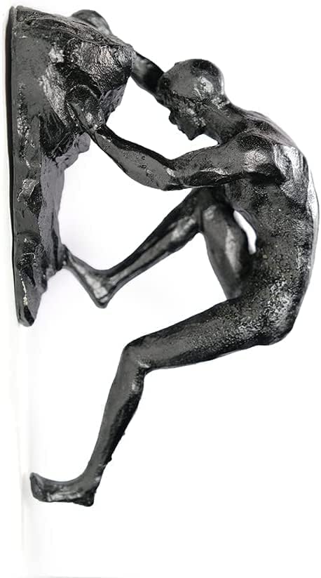 Unbound Resin Climbing Man Wall Sculptures Creative Hand-Finished Sculpture Figurine for Bar/Home/Office Art Decor (Posture Right)