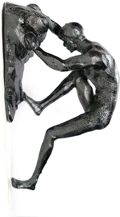 Unbound Resin Climbing Man Wall Sculptures Creative Hand-Finished Sculpture Figurine for Bar/Home/Office Art Decor (Posture Right)