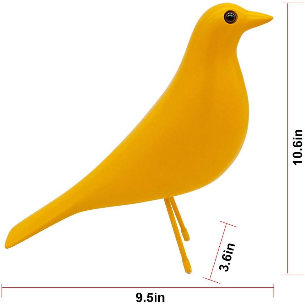 Mid Century Sculpture House Bird - Office Decor Desk Dove Ornament Arts Gift Replica (Yellow)