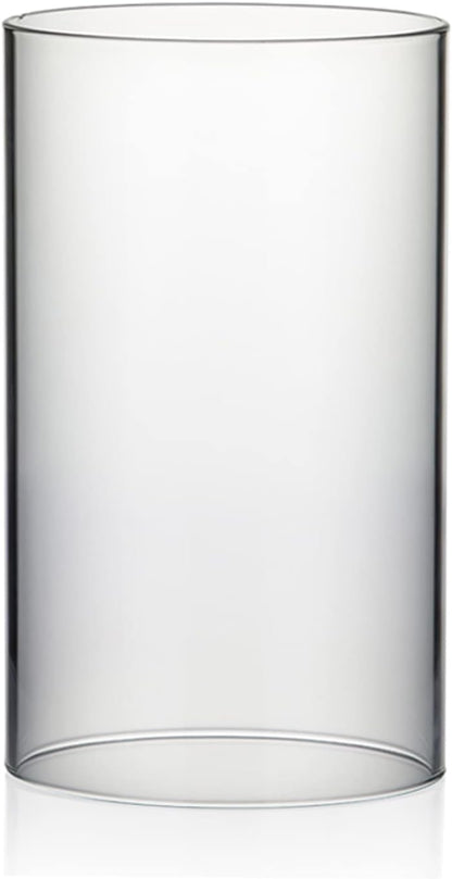 WGVI Hurricane Candle Holder Sleeve, Wide 4", Height 10", Clear Glass Cylinder Candleholder, Chimney Tube, Open Ended Candle Shade, 1 Piece - Colors B