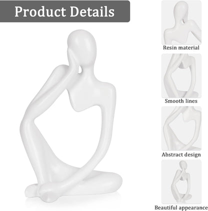 Sandstone Resin Thinker Style Abstract Sculpture Statue Collectible Figurines Home Office Bookshelf Desktop Decor(Small Sandstone,Left)
