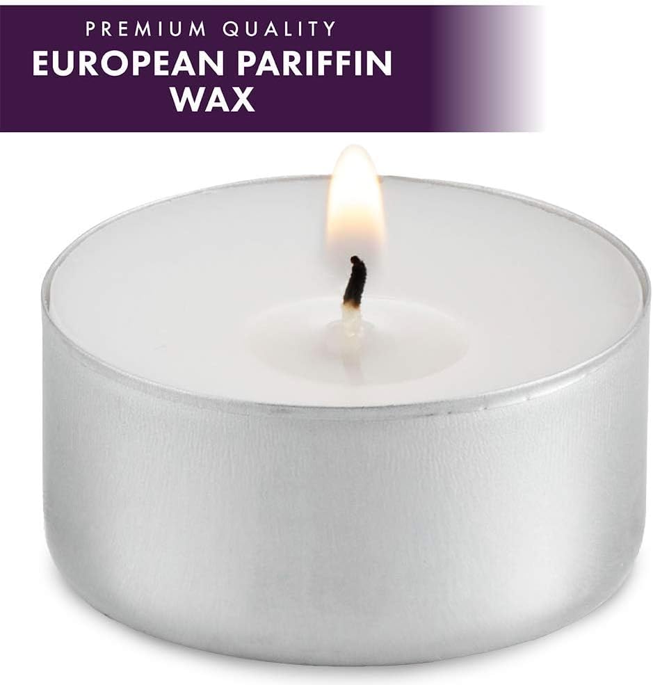 MontoPack Unscented White Tealight Candles Bulk [200] | 6 Hours of Smokeless, Dripless, Long Lasting Burning Paraffin Tea Lights | Small Votive Mini Candles for Home, Shabbat, Weddings & Emergencies
