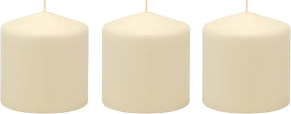Stonebriar Unscented Pillar Candles – 65 Hour Burn Time, Long-Lasting Wax Candles for Weddings, Holidays, Home Décor & Special Events, Pack of 6, Ivory, 3" x 6"
