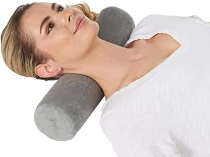AllSett Health Round Cervical Roll Cylinder Bolster Pillow with Removable Washable Cover, Ergonomically Designed for Head, Neck, Back, and Legs || Ideal for Spine and Neck Support, Navy