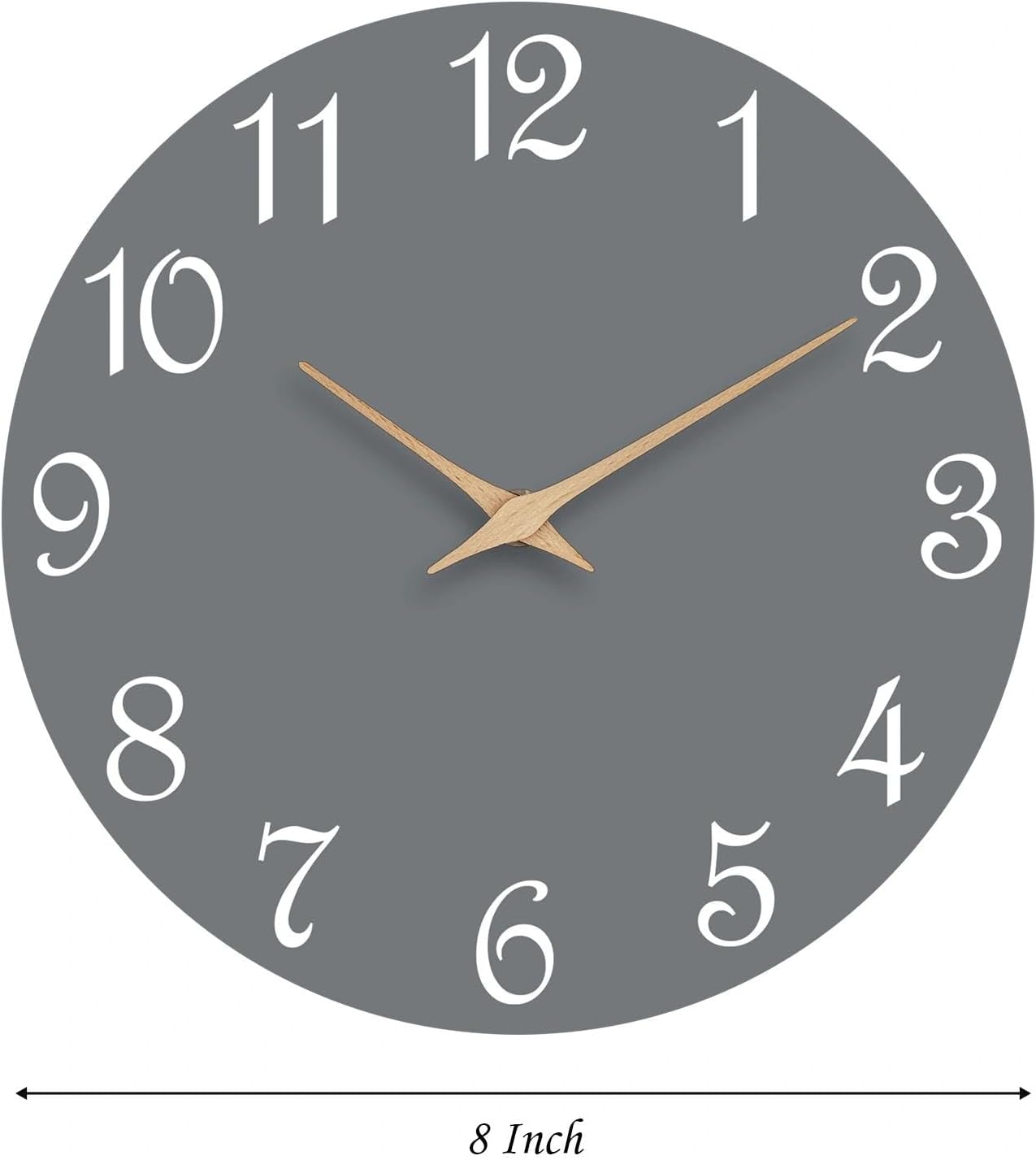 Mosewa Wall Clock 8 Inch Black Battery Operated Silent Non Ticking Simple Minimalist Rose Gold Numbers Decorative for Bedroom Living Room Kitchen Home Bathroom Office